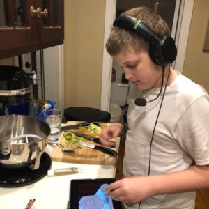 Wyatt doing his thing in the kitchen