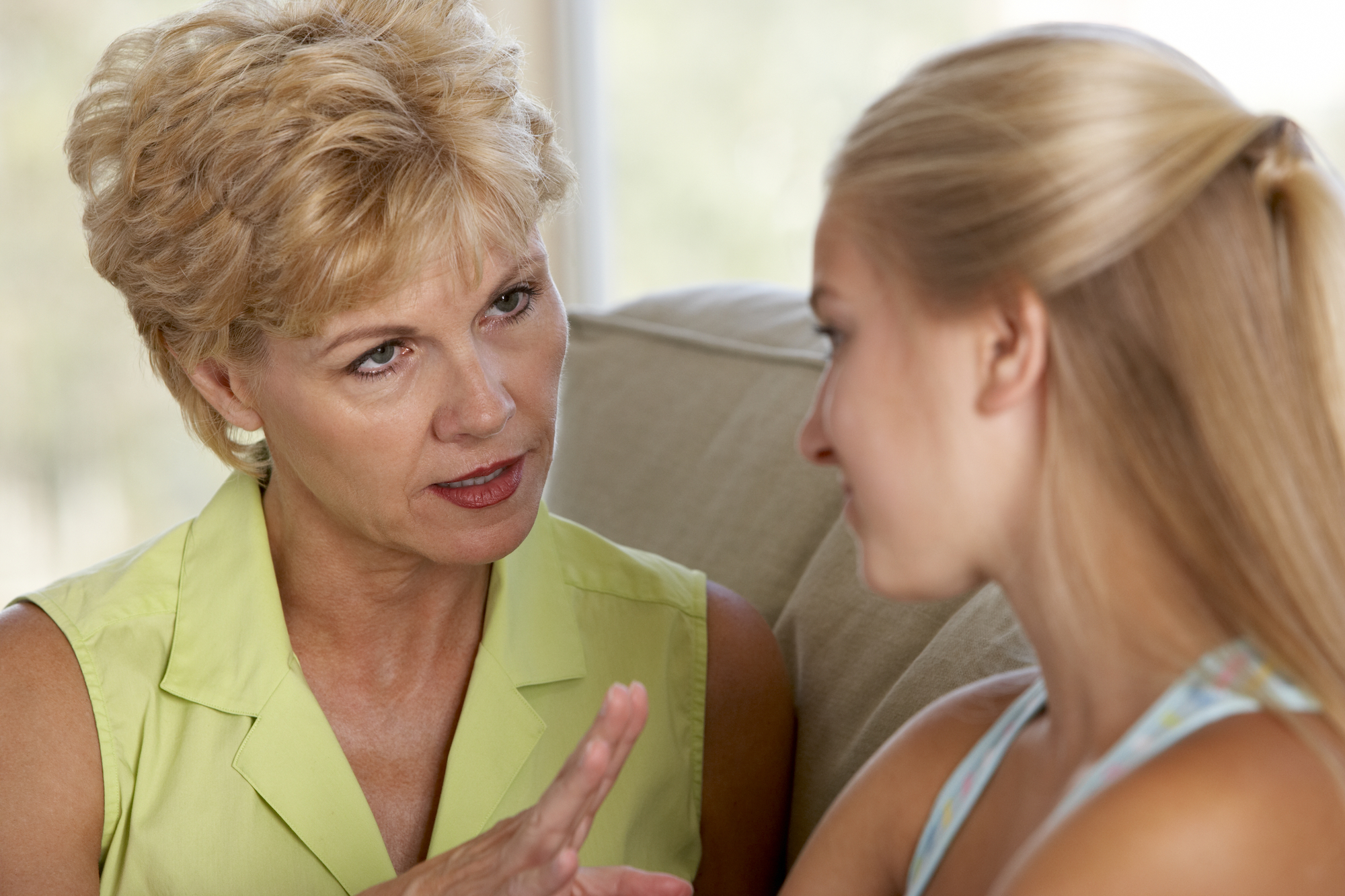 Woman Having A Serious Talk With Her Daughter